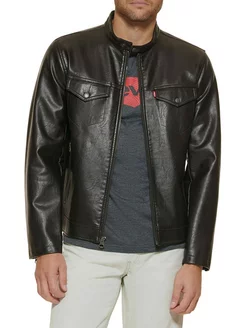Джинсовая куртка Men Faux Leather Varsity Bomber Jacket Джинсовая куртка Men Faux Leather Varsity Bomber Jacket